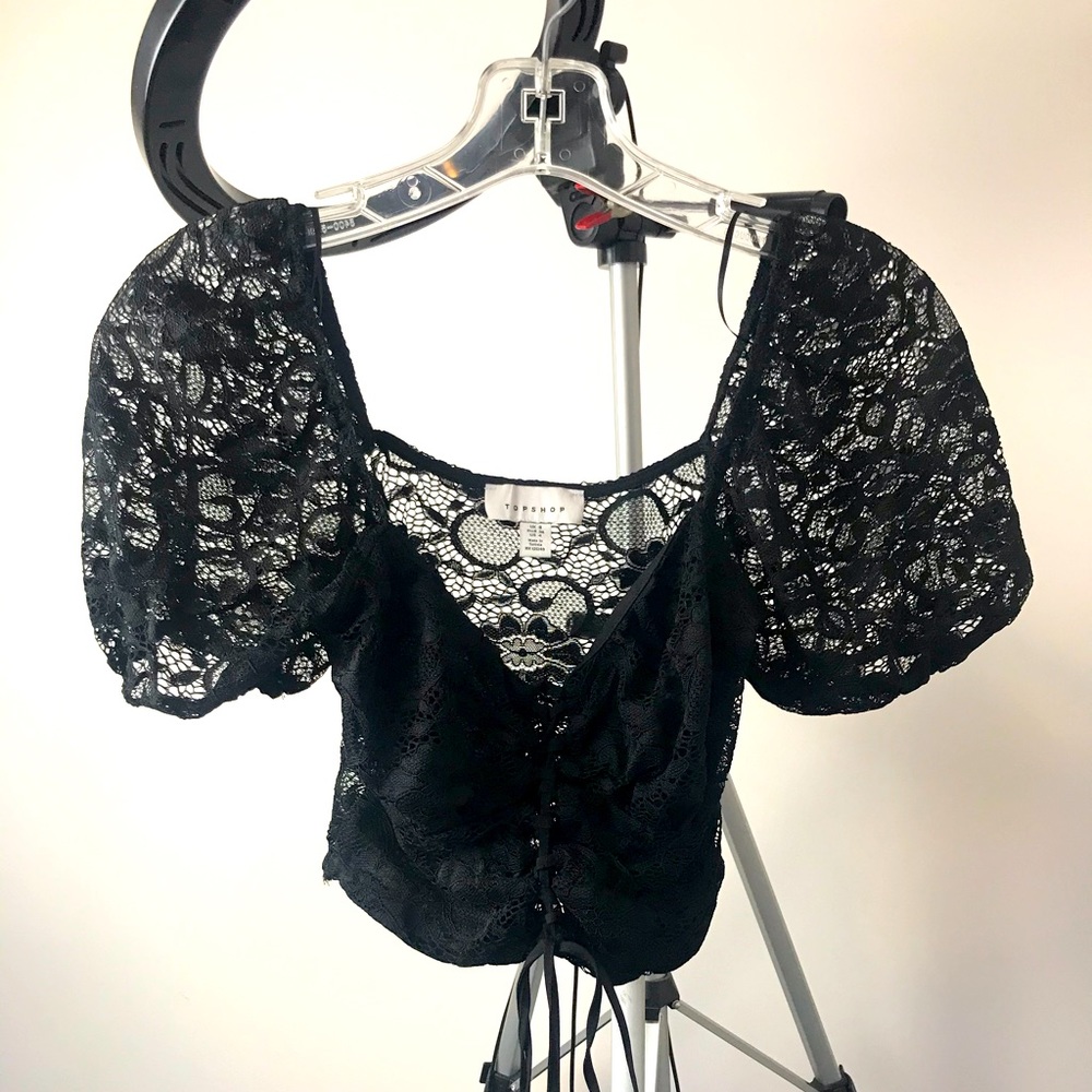 Black Lace Crop Top